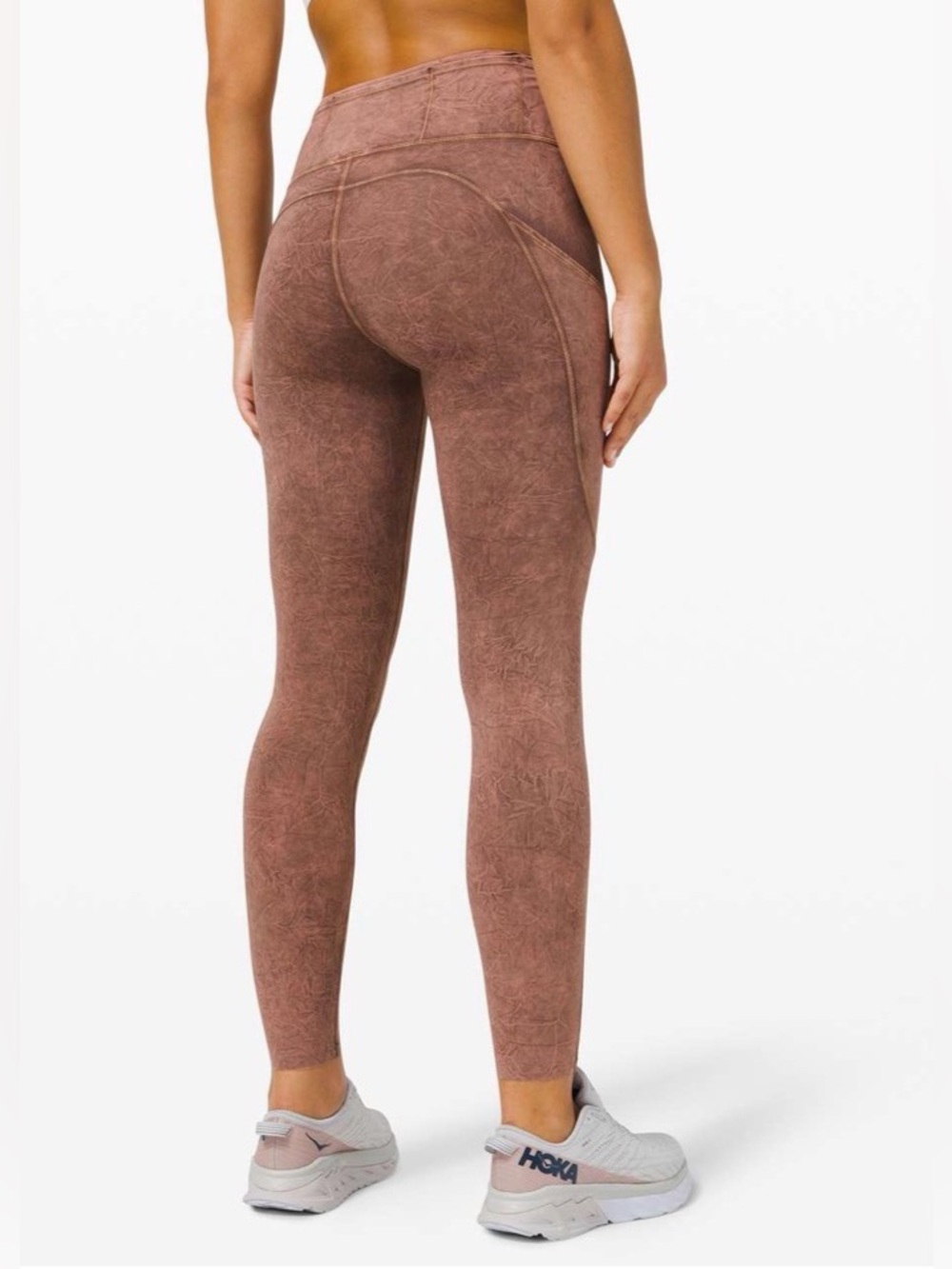 EUC Lululemon Fast and Free Tight II 25" Ice Dye *Non-Reflective Brown Earth